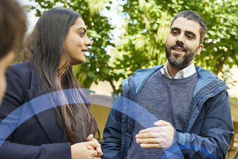 LBS students in conversation