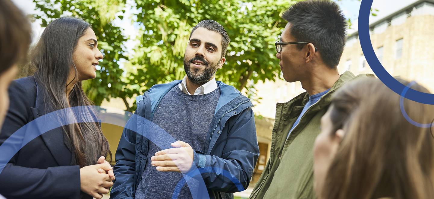 5 LBS students in discussion