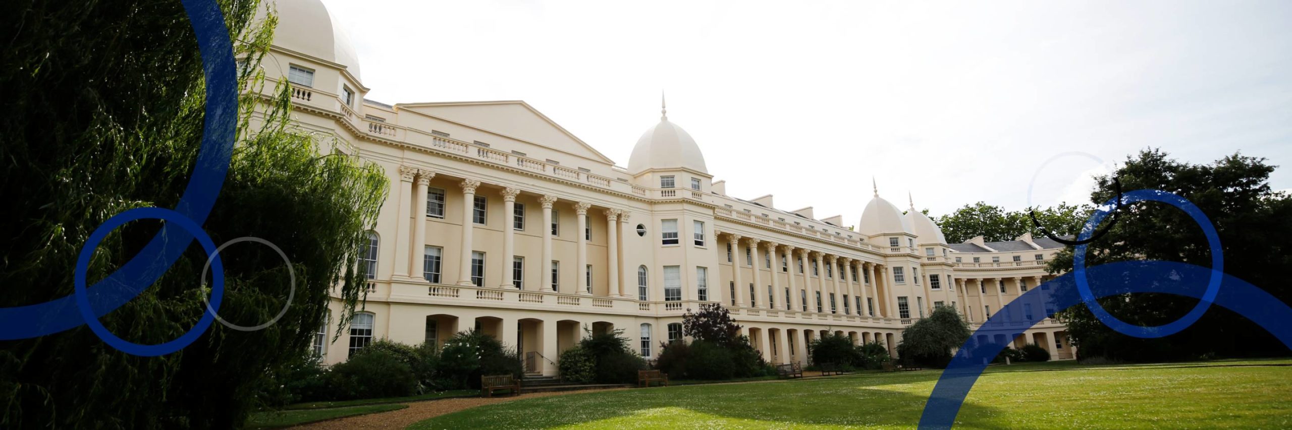 wide angle shot of the LBS campus building